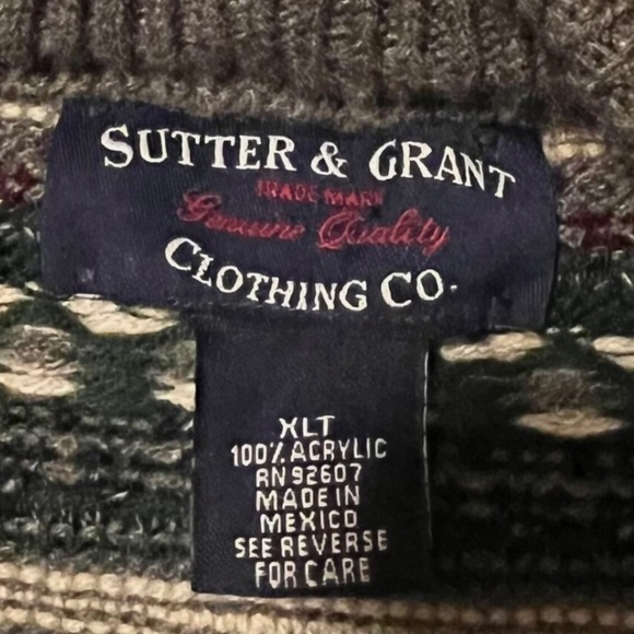 Vintage Sweater Sutter and Grant Sweater Vest Grandpa Style Sz XLT - Picture 3 of 4